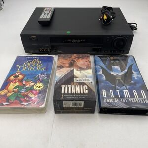 JVC HR-VP78U Pro-Cision 19u Head Black VCR Player/Recorder w/Remote+Cable+Movies